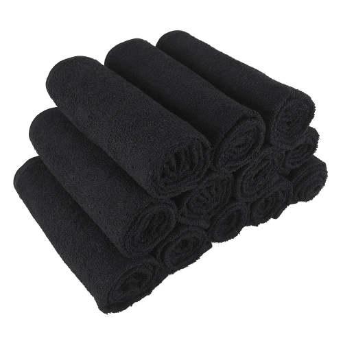 16x28 3LB Bleach Safe Black Salon Towels BB 1628 3BLK