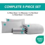 5PC BED IN A BAG TWIN GREY 66X BIAB TW GY 2