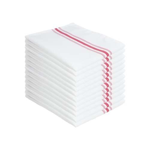 BISTRO NAPKIN RED STRIPE 100% BISTRO R
