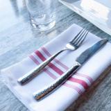 BISTRO NAPKIN RED STRIPE 100% BISTRO R 4