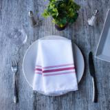 BISTRO NAPKIN RED STRIPE 100% BISTRO R 5