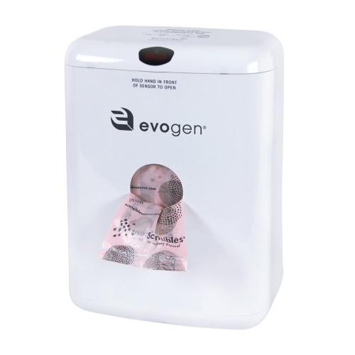 Hospeco® Evogen® No-Touch Combination Waste Receptacle, White, ABS Plastic, 1/ea - 6 ea/cs EVNT CWR