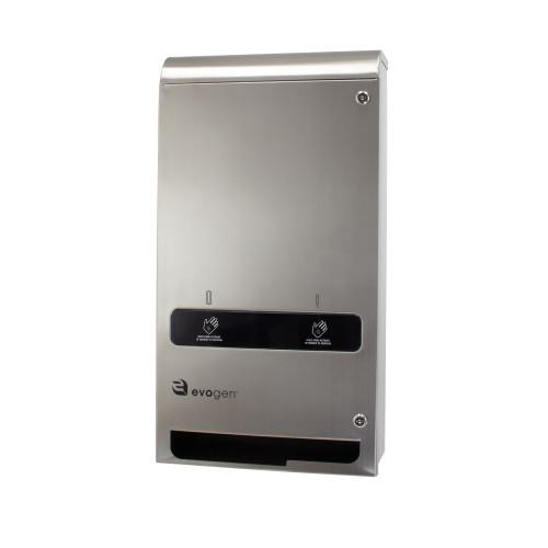 Hospeco® Evogen® No-Touch Dual Menstrual Care Product Dispenser, Stainless Steel, 1/ea EVNT3 SS