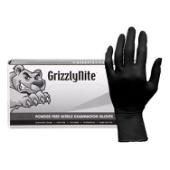 Safety Zone® GrizzlyNite® Nitrile Exam Gloves, Powder-Free, 10x100, Black, 5.5 mil - Medium GL-N105FM
