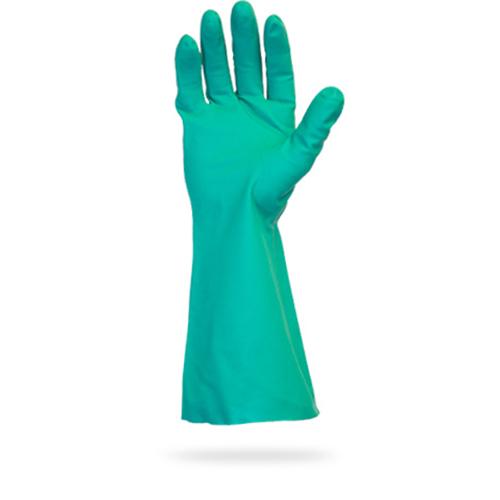 GLOVE NITRILE GREEN FLOCK LINED GNGF SM 15