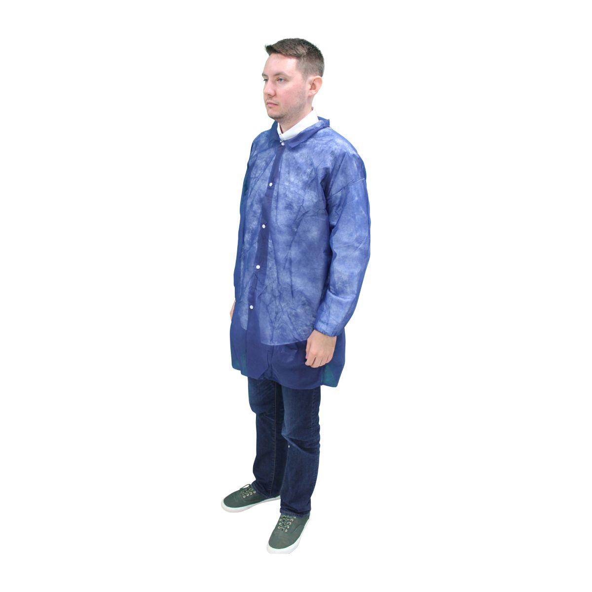 POLYLITE LABCOAT BL  LNG SLEEVE M1710B E W XL