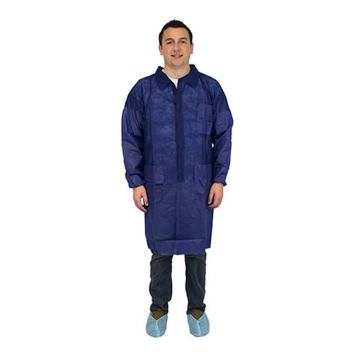 POLYPROPYLENE LAB COAT BLUE M1734B 3X E W