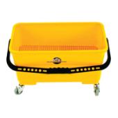 Flat Mop Bucket with Sieve, Lid, and Castors, Yellow, 3/CS M77002