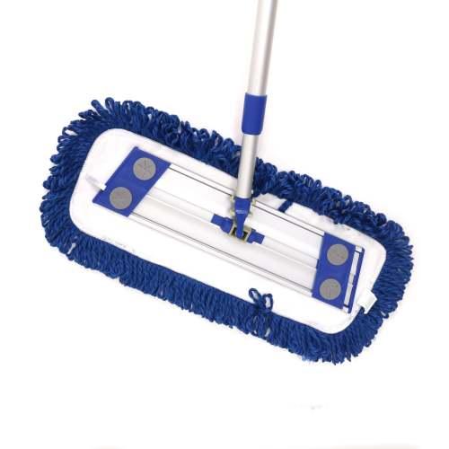 Hospeco® Fringed Dust Mops w/ Hook and Loop Backing, 18