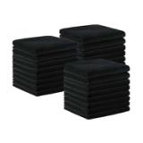 Microfiber Bleach Safe Towels 16x27 Black 24/ Pack M915109BK