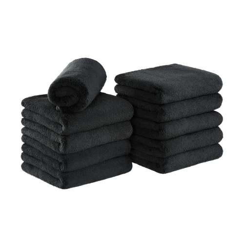 Bck2U Coral Fleece Salon Towel 16x27 Black M915117BK