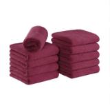 Bck2U Coral Fleece Salon Towel 16x27 Burgundy M915117BU