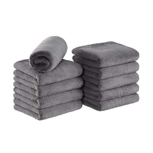 Bck2U Coral Fleece Salon Towel 16x27 Grey M915117GY