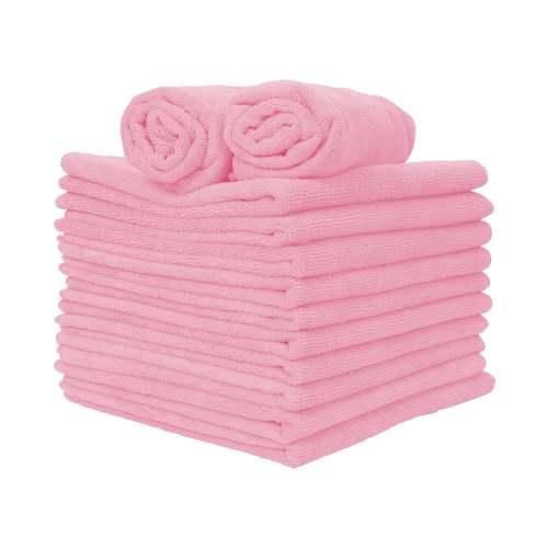 59 Gram 15x24 Microfiber Wall Washing Cloths 255GSM-Pink M915210P