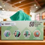 Chiffons en microfibre SmartRags® poids lourd, 16 x 16 po, 275 G/m2, vert, 50/bte – 8 btes/emb. M930G 5