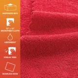 Chiffons en microfibre SmartRags® 12 x 12, 200 G/m2, Rouge, 50/bte – 8 btes/emb. M950R 2