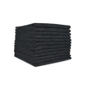 Hospeco® Light-Duty Black 16x16 200GSM Microfiber Cloth MFC2001616BK