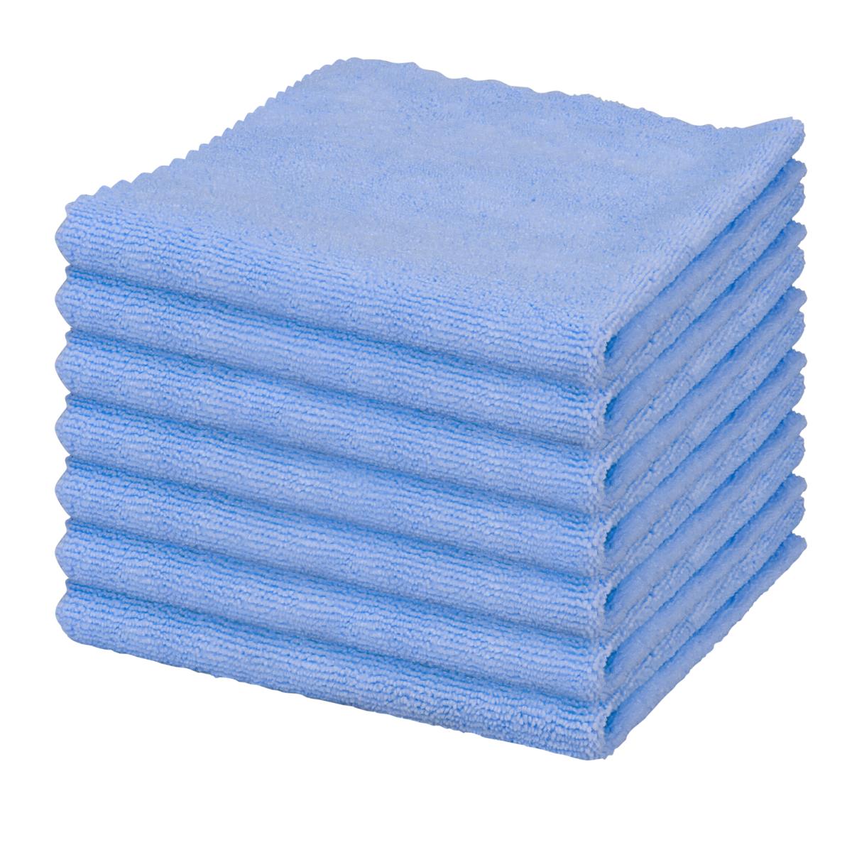 Hospeco® Seamless Blue 16x16 185GSM Microfiber Cloth MFCEL1851616BL
