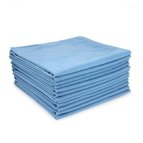 Hospeco® Suede Polishing Blue 16x16 270GSM Microfiber Cloth MFCSU2001616BL