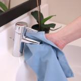 Hospeco® Suede Polishing Blue 16x16 270GSM Microfiber Cloth MFCSU2001616BL 4