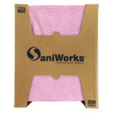 SaniWorks® Choice Counter Towels 13x20 CounterCase® Pink White 200 Count N F110QCP 2
