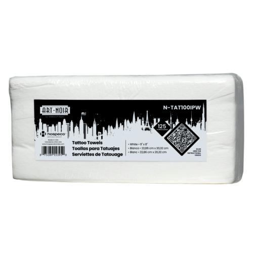 ART NOIR TAT100 TATTOO TOWEL WHITE 9X8 IF 15/125 N TAT100IPW