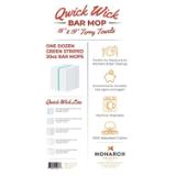 Qwick Wick 30 oz Terry Bar Towels 14x17 Green Stripe 5 Dozen N030 GR 5DZ 6