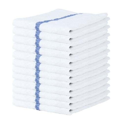 Qwick Wick 30 oz Terry Bar Towels 14x17 Blue Stripe 5 Dozen N030 W65 5DZ