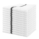 Qwick Wick 30 oz Terry Bar Towels 14x17 Black Stripe 5 Dozen N030 W65BLK 5DZ