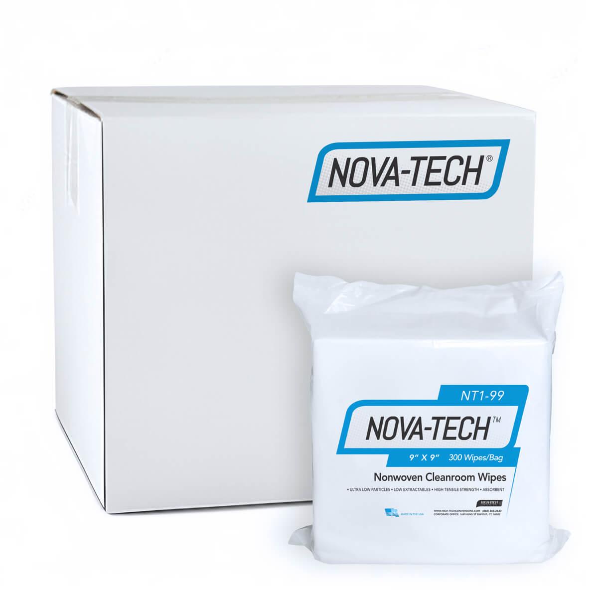 NOVA-TECH™ Dry Non-Sterile Cleanroom Wipes 9x9 White ISO Class 6 NT1 99.12