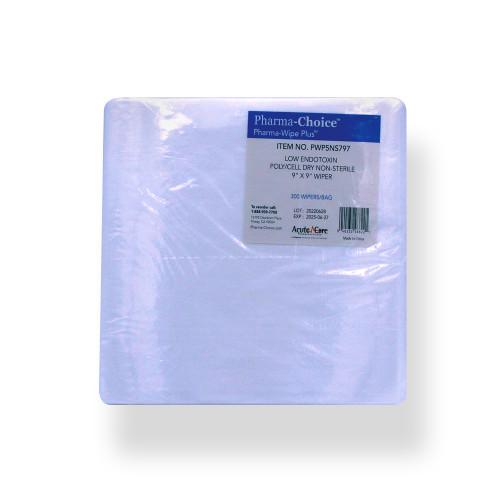 PHARMA-WIPE PLUS™ Poly/Cell, Low Endotoxin, Dry Wipe, 9x 9 PWP5NS797