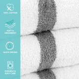 Power Gym Bath Towel 22x44 Gray PWR 2244 6GYCS 6