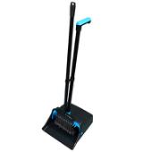 Lobby Dustpan L Grip Aluminum with Broom Black-Blue T0012-00