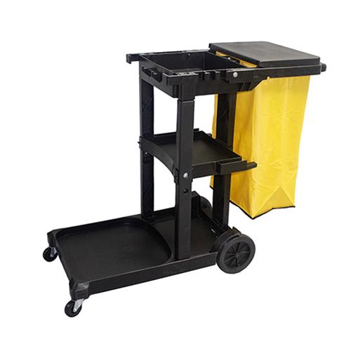 Standard Janitor Cart Black with Yellow Bag T0047 00