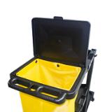 Standard Janitor Cart Black with Yellow Bag T0047 00 C7C0