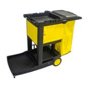Impact® Deluxe Janitor Cart, Black with Yellow Vinyl Bag T0048-00