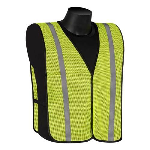 ProWorks® Non Rated Mesh Safety Vest with Reflective Stripe, Hi Vis Green, One Size,  1 ea, 50/cs TC VSGR