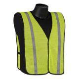 ProWorks® Non Rated Mesh Safety Vest with Reflective Stripe, Hi Vis Green, One Size,  1 ea, 50/cs TC VSGR