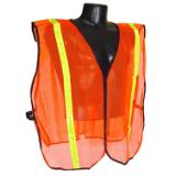 ProWorks® Non Rated Mesh Safety Vest w/Reflective Stripe, Hi Vis Orange, One Size,  1 ea, 50/cs TC VSOR