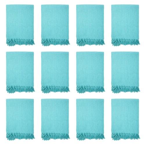 THROW BLUE HERRINGBONE DESIGN THROW 50X70 BL