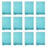 THROW BLUE HERRINGBONE DESIGN THROW 50X70 BL