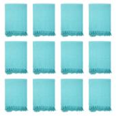 THROW BLUE HERRINGBONE DESIGN THROW-50X70-BL