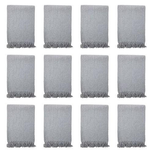 THROW GREY HERRINGBONE DESIGN THROW 50X70 GY