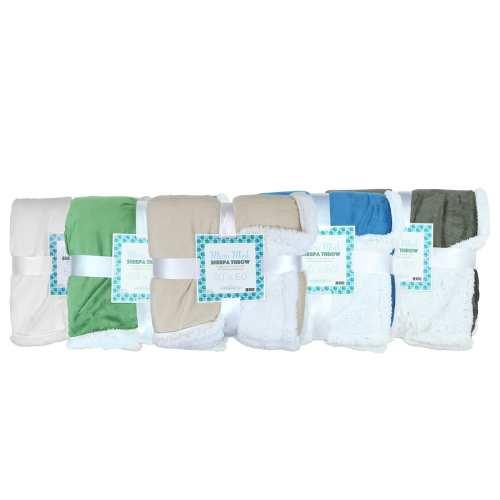THROW 50X60 MICRO MINK/SHERPA THROW MINK SHERPA CS