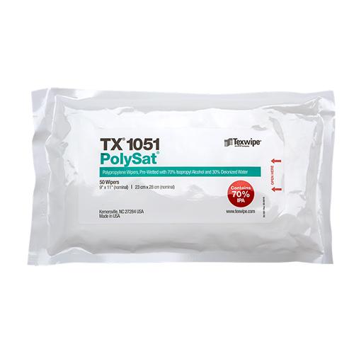 PolySat® Pre-wetted Polypropylene Wipers, 70% IPA/30% DIW TX1051