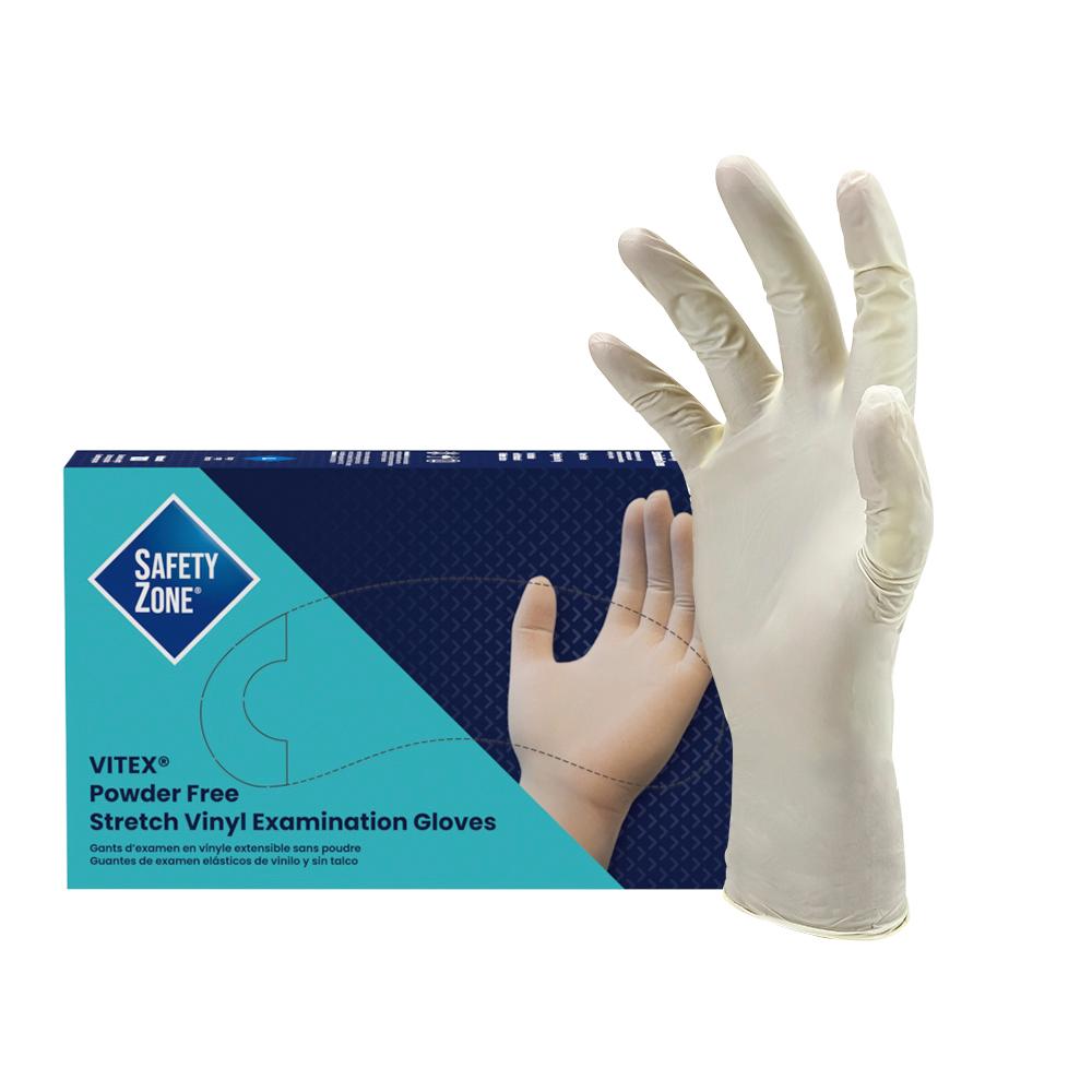 Safety Zone® Vitex®  Vinyl Powder-Free Exam Gloves, 10x90, Beige, 4 mil - XL VTX998