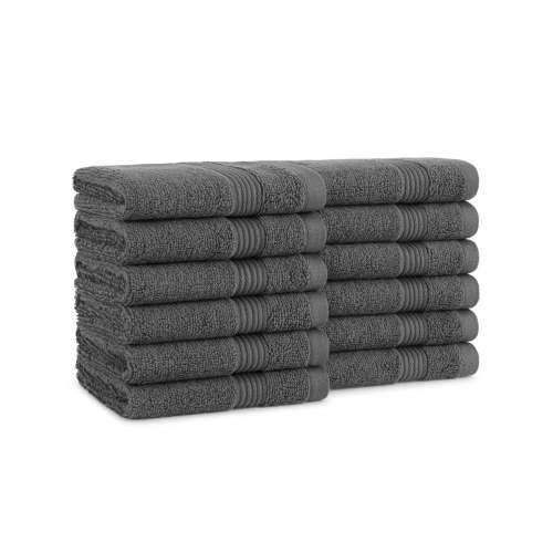 Dark Gray Heavyweight Washcloth 13x13 1.5lb - Dozen WC HH 1313 1.5 DGY