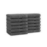 Dark Gray Heavyweight Washcloth 13x13 1.5lb - Dozen WC HH 1313 1.5 DGY