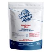 Touch Point Plus Disinfectant Wipes Pouch, 6.7x6.7, 6/160 WD160R