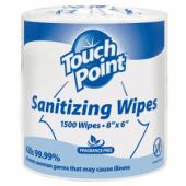 Touch Point® Hand Sanitizing Wipes, 1500/Roll - 2 Rolls/CS WS1500FF